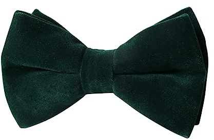 HOULIFE Nœud papillon en velours pour homme réglable pré-noué couleur unie nœuds papillon pour marié fête de mariage formelle (double couche)