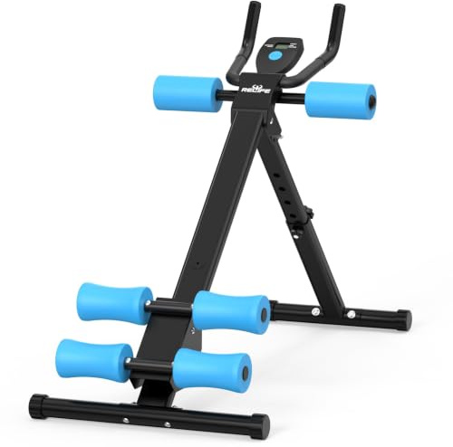 RELIFE REBUILD YOUR LIFE Machine d'Abdominaux Entraîneur Pliable Banc Abdos Inclinable Équipement de Musculation pour Gym à Domicile Fitness Multifonction Abdos Cuisses Fessiers Home Gym (Bleu)