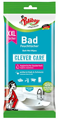 Poliboy Clever Care - Salviette umidificate per la pulizia del bagno, misura XXL, 24 pezzi
