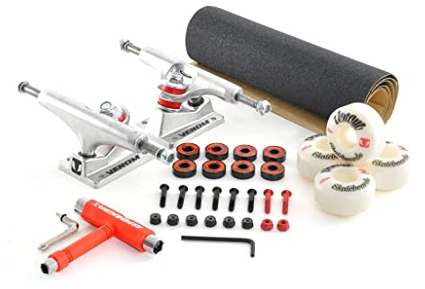 Venom Skateboards Core Complete Truck and wheel Kit- 5.0/5.25/5.5-Kids/Teenage/Boys/Girls Adults - Raw - 5.25 - Inc Skateboard Trucks/Abec 9 Bearings/Skateboard Wheels 52mm/Griptape/Tool & Bolts