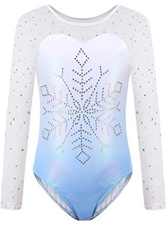Sinoeem Gymnastikanzug Kinder Mädchen Diamond Splice Tank Trikot Langarm/Ärmellos Turnanzug Ballettröckchen Kleid Trikotanzug Tanz Kleid Gymnastik Dancewear