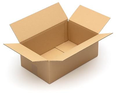 KK Verpackungen cartons d'expédition 400 x 250 x 150 mm marron simple paroi (dimensions extérieures 406 x 256 x 160 mm) | 25 pièces, boîtes pliantes adaptées à l'expédition (KK139)