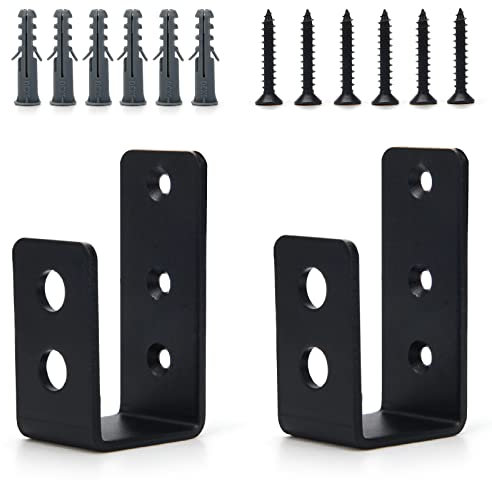 2 x 4 Windspeed Barricade Brackets - Heavy Duty Door Security Holder - Black