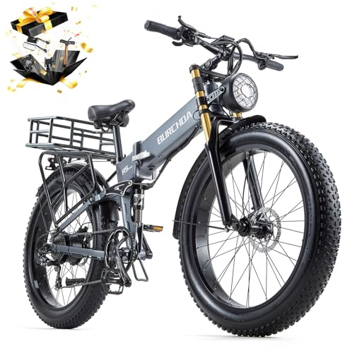 DAMSON Electric Bike for Adults 1500W Peak Motor 48V 20Ah Battery Up to 65 Miles Long Range 30MPH Mountain E Bikes 26 Fat Tire Off-Road Full Suspension Electric Bicycle, Dual Hydraulic Brakes