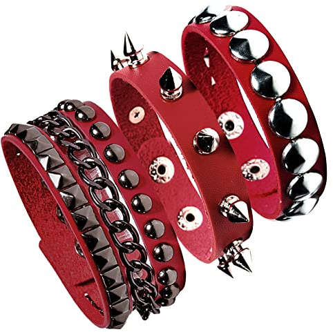 Eigso Bracelets En Cuir CloutéS Steampunk Pour Hommes Et Femmes