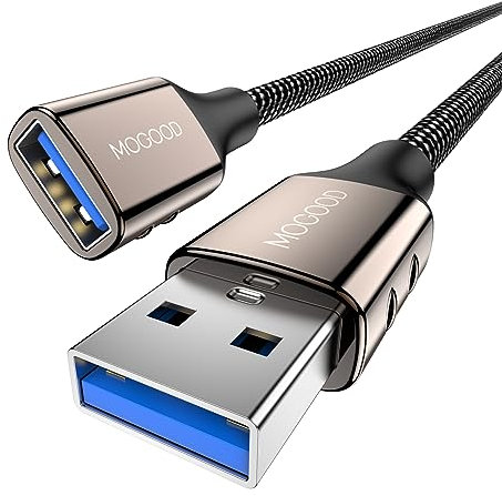 MOGOOD Câble Rallonge USB 3.0 1M, Câble Extension USB 3.0 Mâle A vers Femelle A 5Gbps Compatible avec Clavier, Playstation, Xbox, Lecteur Flash, Imprimante, Appareil Photo,etc