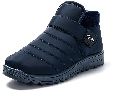 JOMIX Bottes de Neige Homme Chaussons Bottines Hiver Chaussures Fourrées Chaudes Boots pour Intérieur et Extérieur