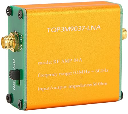 Low Noise Amplifier LNA Module Wideband 0.1MHz to 6GHz Frequency, 20dB High Gain LNA RF Power Preamplifier Module for Shortwave, FM Radio, Remote Control (Built-in Battery)