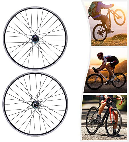 SOLOCJNL Mountainbike-Laufradsatz, 29 Zoll Aluminiumlegierung MTB Rad Scheibe Bunte Nabe, Schnellspanner Vorderrad Hinterrad Satz Scheibenbremse MTB Laufradsatz 200KG Last