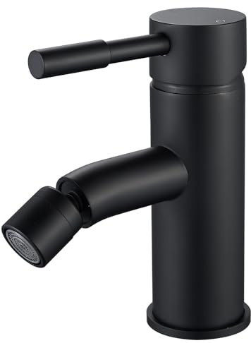 F-DEEN Rubinetto Bagno Lavabo, Miscelatore Bidet Bagno Monocomando, Bidè per Lavabo, Rubinetto Bidet Nero in ottone