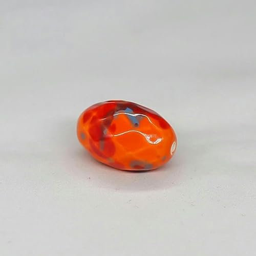 200 Stück 28 x 18 mm Keramikperlen in gemischten Farben zur Schmuckherstellung, lose Keramikperlen zum Basteln von Armbändern, Keramikanhänger-Rot + Blau, 28 x 18 mm