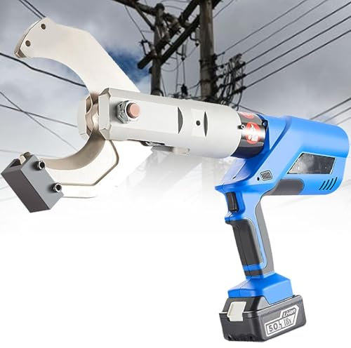 Battery Powered Hydraulic Cable Cutter, 18V Electric Ratchet Wire Shears with LED Display for Cutting Armored Cable, Heavy-Duty Design for Efficient Use