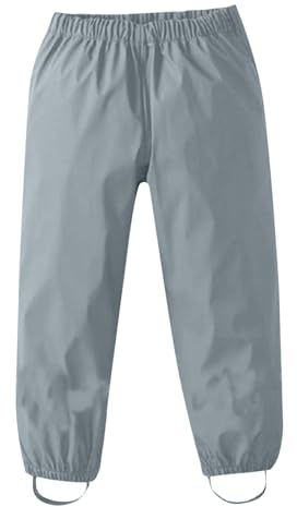 Poncho de pluie pour tout-petits et enfants - Vêtement boue, imperméable - Pantalon de pluie pour garçon, gris, 10-12 ans