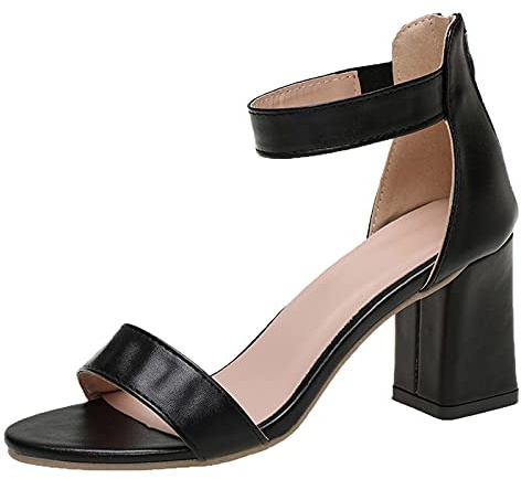 Sandalias para mujer con tacón de bloque, zapatos de tacón para mujer, elegantes zapatos de noche, sandalias de tacón peeptoe, transpirables, sandalias de tacón alto, sandalias de tacón alto