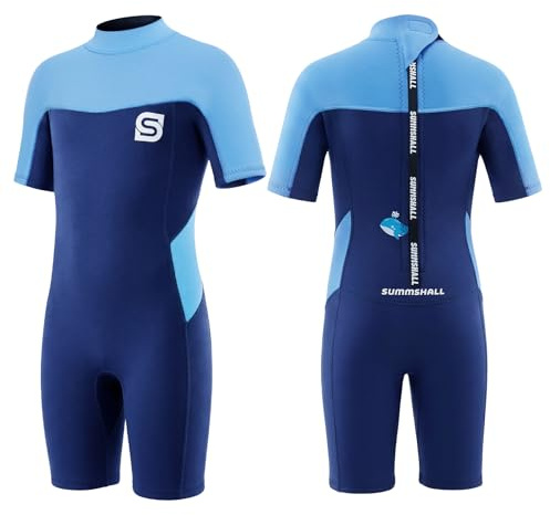 Summshall 2,5 mm neoprendräkt för barn, UPF 50+ värmande våtdräkt av mjuk och stretchig neopren, perfekt för simning, surfing och lek på stranden