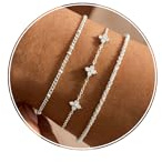 HANLI 3Pcs Sterling Silver Bracelets for Womens Set Ladies Bracelet Women