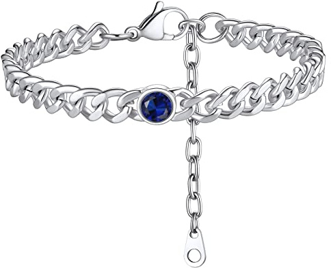 ChainsHouse Women Anklets Ankle Bracelets, Stainless Steel Cuban Link Anklet Feet Jewellry Men Chain for Summer Beach, Silver/Gold Plated/Black