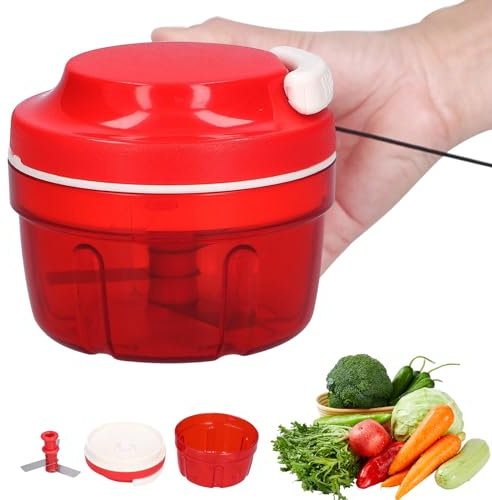 TOATELU Tagliaverdure manuale, tritatutto manuale, tritatutto manuale, con cordoncino, design per la casa, per l'aglio, cipolla, carne e verdure, QSJ220