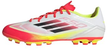 adidas Unisex Adulto F50 League Football Boots Artificial Ground, Cloud White/Core Black/Solar Yellow, 43 1/3 EU