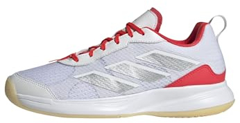 Adidas Mujer Avaflash Low Tennis Shoes, FTWR White/Silver Met./Lucid Red, 38 EU