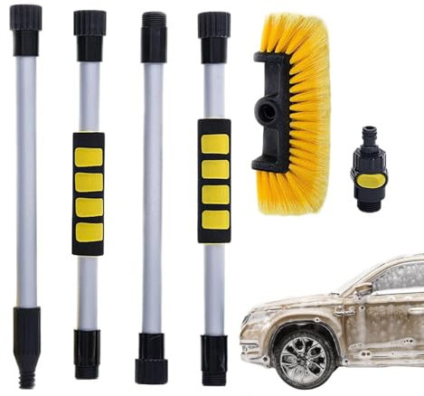 Nbhuiakl Brosse De Lavage De Camion, Brosse De Lavage De Voiture Télescopique, Brosse De Lavage De Voiture De À Long Manche, 4 Endroits Tenus À La Main, Brosses De Lavage Extensibles, Kit De Balai