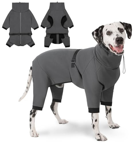 Cyponpy Hundemantel mit Beinen Wintermantel Hund Wasserdicht Warm Hundepullover Fleece Hundejacke Reflektierend Reißverschluss Winterjacke Hund Hunderegenmantel Wasserdicht Kleine Mittelgross Hunde