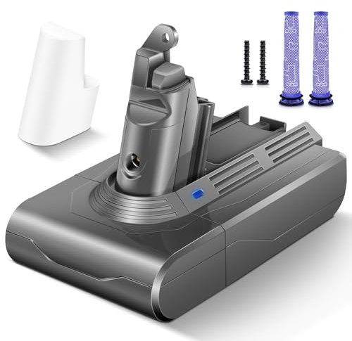 6500mAh Akku für Dyson V6, Morpilot Ersatzakku für DC62 SV03 DC58 DC59 DC61 DC72 DC74 SV06 SV09 mit 2 waschbaren Filtern
