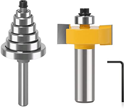 2pcs Rabbet Router Bit With 6 Bearings Multi-Rabbeting Router Bit Tools For Hard Wood Softwood Synthetic Board