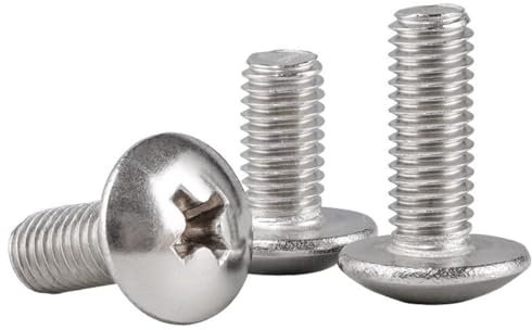 10 piezas Tornillo cruzado de cabeza plana grande de acero inoxidable 304 tornillo de cabeza semicircular M3-M8, M3×30