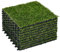 Outsunny Césped Artificial de 10 Piezas Alfombra Césped Artificial 30x30 cm con Altura de Hierba 20 mm Anti-UV Césped Sintético para Jardín Patio Balcón Verde Oscuro