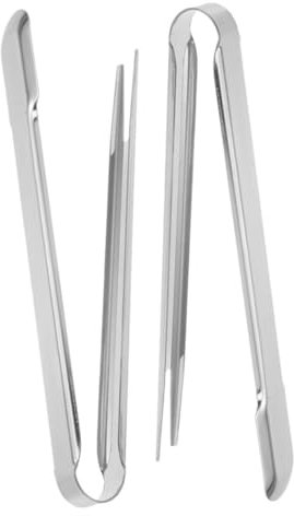 PEPLAYTAL 2 Pezzi 2 Pinza Per Barbecue Pinze Nere Pinzette Da Cucina Utensili Da Cucina Piccole Pinze Per Servire Il Cibo Fermaglio Per Barbecue Pinze Di Cucina Silver Acciaio Inossidabile