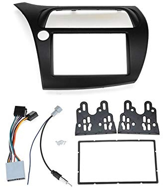 Tablero estéreo para automóvil, Yurefax Kit de Panel de Radio Estéreo for Fascia de Coche 2 DIN, Kit de embellecedor de Montaje, Marco Frontal, Bisel con Cable Harne, for Civic, 2006-2011