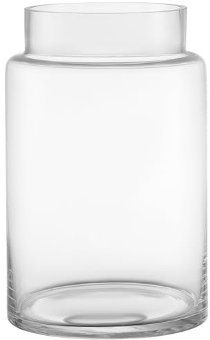 KAYLETIN Jarrón grande de vidrio transparente, jarrones de flores para ramo, jarrón alto de vidrio, jarrones de boca ancha para mesa de café, decoración para boda, sala de estar, oficina, mesa de