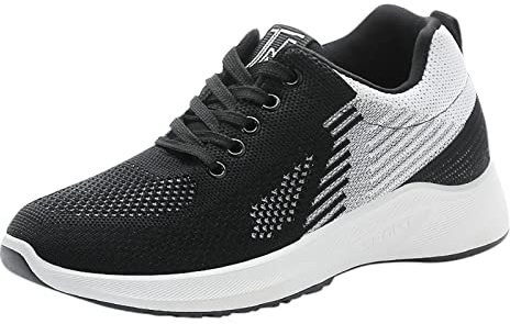 Scarpe ortopediche da donna, per il tempo libero, da donna, sportive, traspiranti, a piedi nudi, con lacci, scarpe da trekking, scarpe da ginnastica, comode da corsa, leggere, Nero , 40 EU