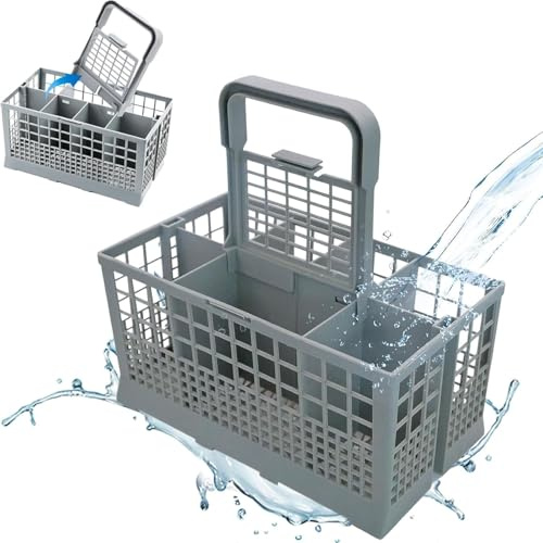 Cestello Universale Porta Posate Per Lavastoviglie, Plastica Resistente Al Calore Maniglia Di Trasporto Rimovibile, Porta Posate Compatibile Con Tutte Le Lavastoviglie