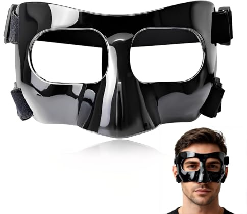 LAKPYN Protección para nariz rota, máscara protectora para nariz, visera ajustable, protección facial, máscara para entrenamiento deportivo, protección para nariz para adultos y adolescentes