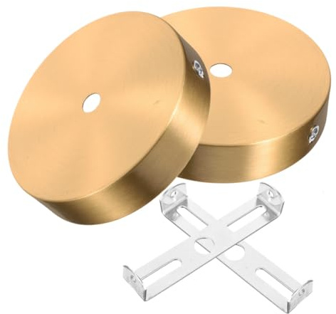 Anneome 2 pezzi Rosone in Ottone Durevole per Lampadario e Applique da Parete Piastra di Montaggio Rotonda Supporto Flessibile per Soffitto e Ventilatore per Installazioni DIY Classica e
