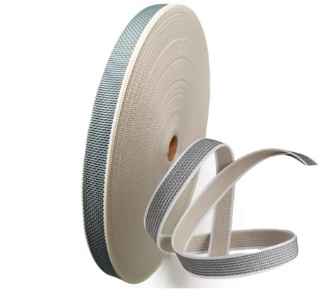 TELKES - Cinta Recogedor de Persianas Reversible Enrrollables - Cuerda de Repuesto de Toque Suave y Rigido - Resiste Rayos UV y Abrasion (Bicolor Gris Beig 22mm, 50 metros)