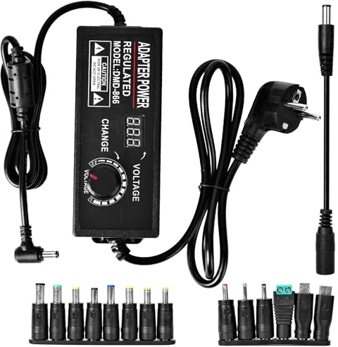 Universell strömförsörjning, 3V-36 V, 4A 144 W AC/DC nätadapter transformator med 14 DC-ändkåpor och omvänd polaritetskabel, universell strömförsörjningstransformator, max 4 000 mA