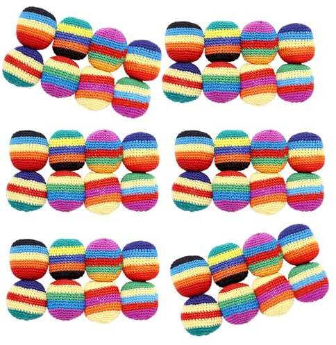 JIAPIKA Weight Knitted Bean Bag Soft Footbag Sacks Juggling Balls for Travel Outdoor Recreation Easy to Use Knitted Bean Bag