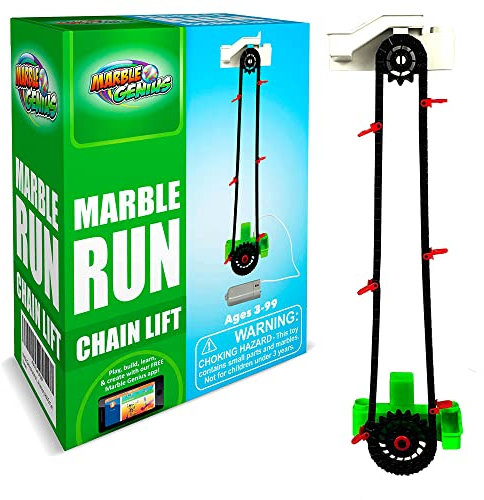 Marble Genius Automatic Chain Lift - The Perfect Marble Run Accessory Add-On Set for Creating Exciting Mazes, Tracks, and Races - Endless Fun, and Creativity, Experience the Thrills of Marble Racing