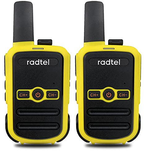 Radtel RT12 Wiederaufladbare Walkie Talkies für Erwachsene Long Range Handheld License Free PMR 446 Funkgerät 16CH Freisprecheinrichtung VOX für Camping Wandern (Gelb)