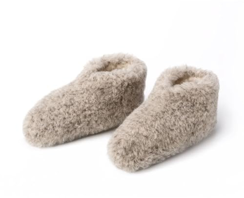 THE COZY SHEEP Zapatillas casa hombre y mujer | Pantuflas invierno de lana extremadamente cómodas | Zapatos cálidos de cabaña de lana de merino | Zapatillas cerradas casa mujer hombre