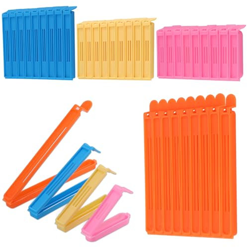 Kssvzz 40 Stück Verschlussclips, 7/9/11/16 cm Lang Lebensmittel Clips, Kunststoff Verschlussklammern, Wiederverwendbar Clips für Tüten, Gefrierbeutel, Snack