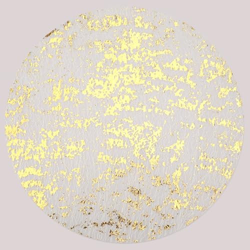 Juego de 16 manteles individuales desechables redondos metálicos dorados de 13 pulgadas para mesa de comedor, boda, Navidad, fiesta de cumpleaños