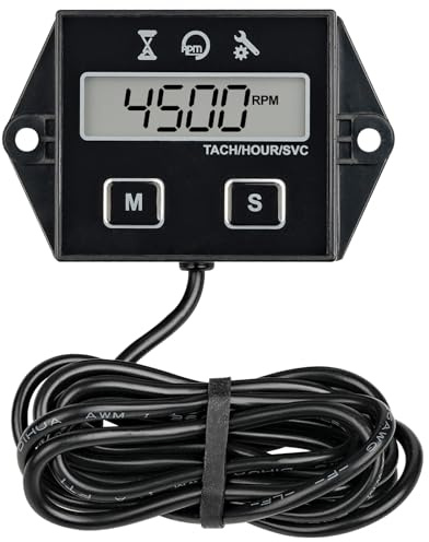 Taikemeti Digital LCD varvräknare och liten motor timmeter, underhållspåminnelse, vattentät design för gasmotor luftkompressor motorcykel ATV Jet Ski Scooter