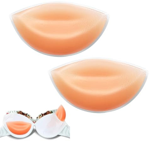 XdealCozyxc 1 Pair Chicken Fillet Bra Inserts, Silicone Bra Inserts, Breast Enhancers Fit Most Cup Sizes for Bikini Swimsuit Daily
