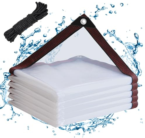 Clear Waterproof Tarp Heavy Duty 4x6ft,90% Transparent Vinyl Plastic