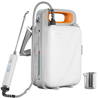 Pulverisateur de Jardin 5L, Pulverisateur a Pression électrique avec Poignée Rechargeable de Type C, Pulvérisateur à Piles avec Baguette Télescopique, Buses en Laiton et Bandoulière Réglable