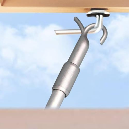 Tringle à rideaux réglable en alliage d'aluminium pour fenêtre de toit avec mécanisme rotatif à crochet 33-60 cm